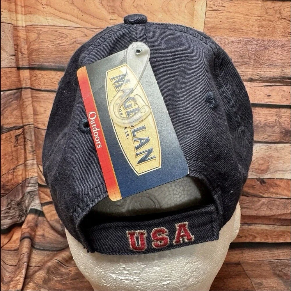 Magellan Youth Hat American Flag Patch Black Distressed Kids Baseball Cap Boys